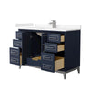 Custom image for Dark Blue with Brushed Nickel Trim / Carrara Cultured Marble / No Mirror