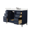 Custom image for Dark Blue with Brushed Nickel Trim / White Quartz / No Mirror