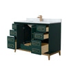 Custom image for Green with Satin Bronze Trim / White Carrara Marble / No Mirror