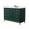 Custom image for Green with Satin Bronze Trim / White Cultured Marble / No Mirror