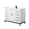 Custom image for White with Matte Black Trim / Carrara Cultured Marble / No Mirror
