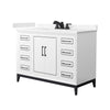 Custom image for White with Matte Black Trim / Carrara Cultured Marble / No Mirror