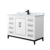 Custom image for White with Matte Black Trim / White Carrara Marble / No Mirror