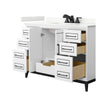 Custom image for White with Matte Black Trim / Giotto Quartz / No Mirror