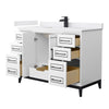 Custom image for White with Matte Black Trim / White Cultured Marble / No Mirror