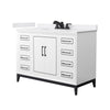 Custom image for White with Matte Black Trim / White Cultured Marble / No Mirror