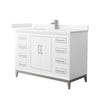 Custom image for White with Brushed Nickel Trim / Carrara Cultured Marble / No Mirror