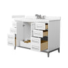 Custom image for White with Brushed Nickel Trim / Carrara Cultured Marble / No Mirror