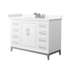 Custom image for White with Brushed Nickel Trim / Giotto Quartz / No Mirror