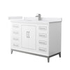 Custom image for White with Brushed Nickel Trim / White Cultured Marble / No Mirror