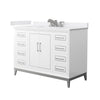 Custom image for White with Brushed Nickel Trim / White Cultured Marble / No Mirror