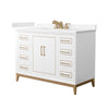 Custom image for White with Satin Bronze Trim / Carrara Cultured Marble / No Mirror