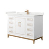 Custom image for White with Satin Bronze Trim / White Quartz / No Mirror