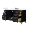Custom image for Black with Brushed Nickel Trim / Carrara Cultured Marble / No Mirror
