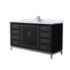 Custom image for Black with Brushed Nickel Trim / White Carrara Marble / No Mirror
