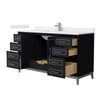 Custom image for Black with Brushed Nickel Trim / White Cultured Marble / No Mirror