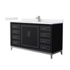 Custom image for Black with Brushed Nickel Trim / White Cultured Marble / No Mirror
