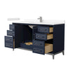 Custom image for Dark Blue with Brushed Nickel Trim / Carrara Cultured Marble / No Mirror
