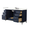 Custom image for Dark Blue with Brushed Nickel Trim / Giotto Quartz / No Mirror