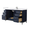 Custom image for Dark Blue with Brushed Nickel Trim / White Cultured Marble / No Mirror