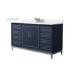 Custom image for Dark Blue with Brushed Nickel Trim / White Cultured Marble / No Mirror