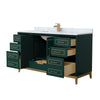 Custom image for Green with Satin Bronze Trim / White Carrara Marble / No Mirror