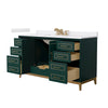 Custom image for Green with Satin Bronze Trim / White Cultured Marble / No Mirror