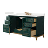 Custom image for Green with Satin Bronze Trim / White Quartz / No Mirror