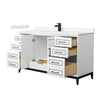 Custom image for White with Matte Black Trim / Carrara Cultured Marble / No Mirror