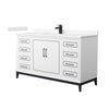 Custom image for White with Matte Black Trim / Carrara Cultured Marble / No Mirror
