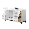 Custom image for White with Matte Black Trim / Carrara Cultured Marble / No Mirror