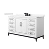 Custom image for White with Matte Black Trim / Carrara Cultured Marble / No Mirror