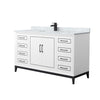 Custom image for White with Matte Black Trim / White Carrara Marble / No Mirror