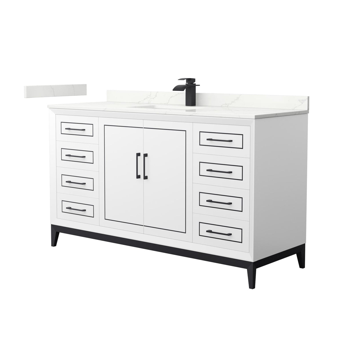Marlena Bathroom Vanity with Countertop 60 inch Single Sink Single hol ...