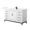 Custom image for White with Matte Black Trim / White Cultured Marble / No Mirror