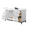 Custom image for White with Matte Black Trim / White Cultured Marble / No Mirror