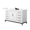 Custom image for White with Matte Black Trim / White Cultured Marble / No Mirror