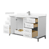 Custom image for White with Brushed Nickel Trim / Carrara Cultured Marble / No Mirror