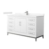 Custom image for White with Brushed Nickel Trim / Carrara Cultured Marble / No Mirror