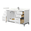 Custom image for White with Brushed Nickel Trim / Giotto Quartz / No Mirror