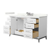 Custom image for White with Brushed Nickel Trim / Giotto Quartz / No Mirror