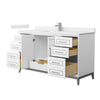 Custom image for White with Brushed Nickel Trim / White Cultured Marble / No Mirror