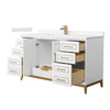 Custom image for White with Satin Bronze Trim / Carrara Cultured Marble / No Mirror
