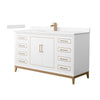 Custom image for White with Satin Bronze Trim / Carrara Cultured Marble / No Mirror