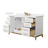 Custom image for White with Satin Bronze Trim / White Cultured Marble / No Mirror