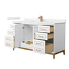 Custom image for White with Satin Bronze Trim / White Quartz / No Mirror