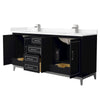 Custom image for Black with Brushed Nickel Trim / Carrara Cultured Marble / No Mirror