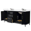 Custom image for Black with Brushed Nickel Trim / Carrara Cultured Marble / No Mirror