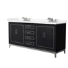 Custom image for Black with Brushed Nickel Trim / Carrara Cultured Marble / No Mirror