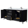 Custom image for Black with Brushed Nickel Trim / White Carrara Marble / No Mirror